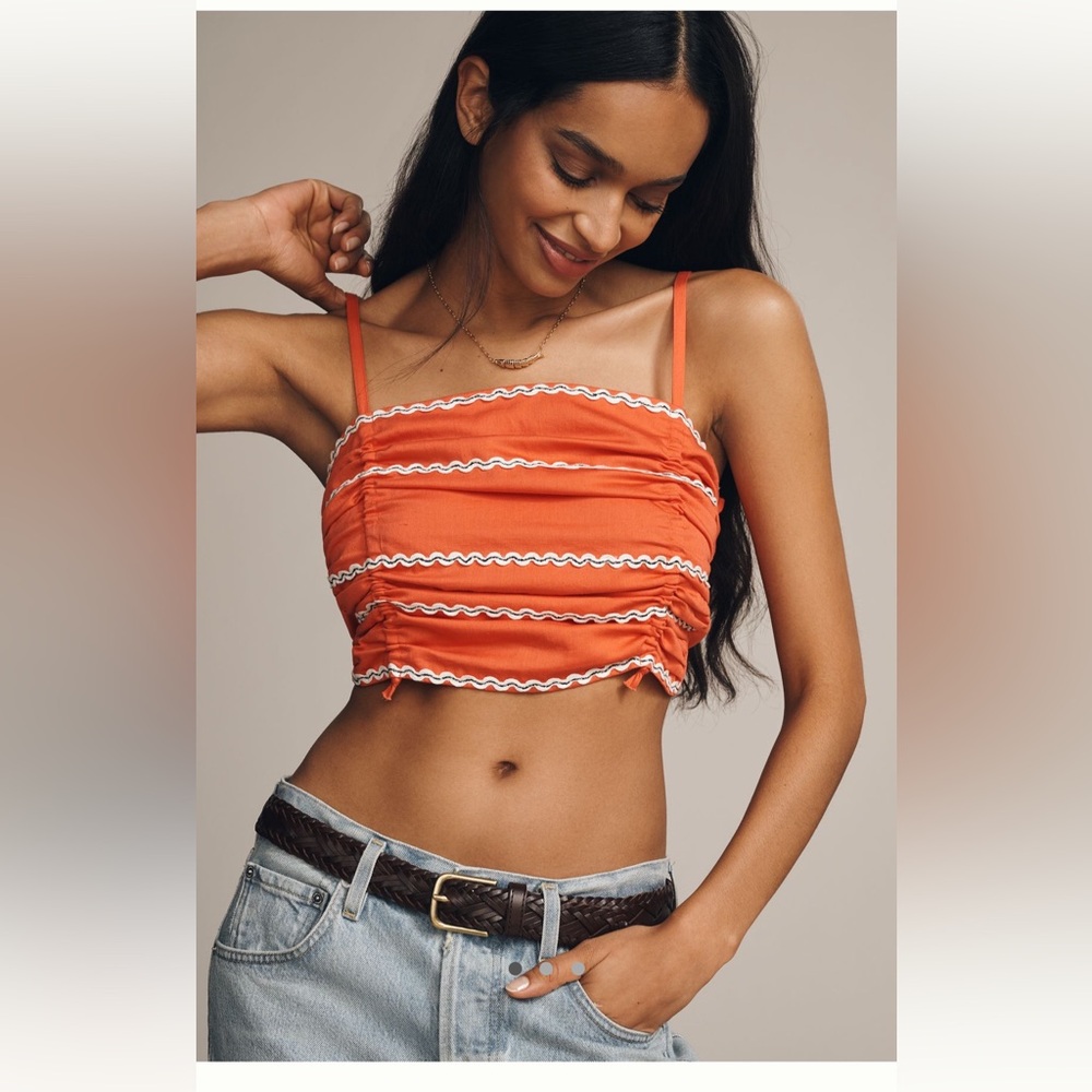 NWT Anthropologie  Red/Orange Strappy Crop Top